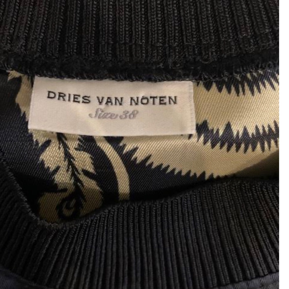 Dries Van Noten Long Sleeve Black Printed Dress - Picture 5 of 12